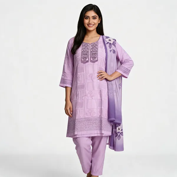Lavender_Cotton_Fabric_Suit_For_Women