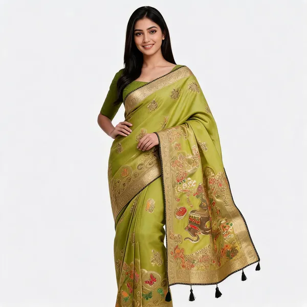 Pista_Green_Silk_With_Buta_Saree_For_Women