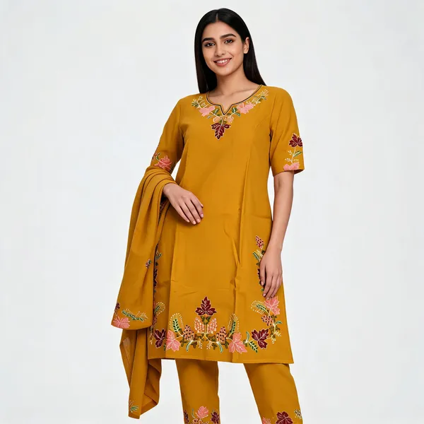 Mustard_Cotton_Fabric_Suit_For_Women