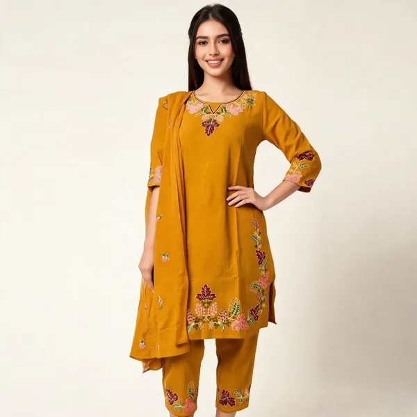Mustard_Cotton_Fabric_Suit_For_Women