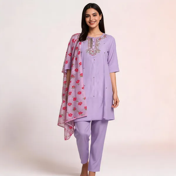 Lavender_Cotton_Fabric_Suit_For_Women