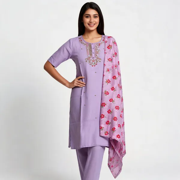 Lavender_Cotton_Fabric_Suit_For_Women