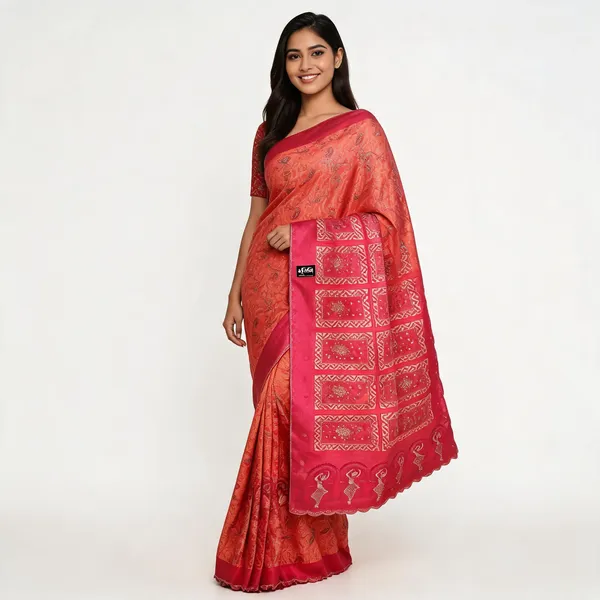Dark_Peach_Silk_Saree_For_Women