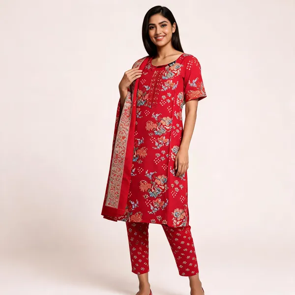 Maroon_Cotton_Fabric_Suit_For_Women