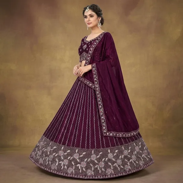 Purple_Frendy_Silk_With_Hand_Work_Lehenga_For_Women