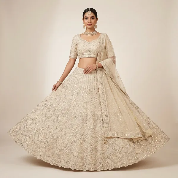 Ivory_Full_Hand_Work_With_Net_Lehenga_For_Women