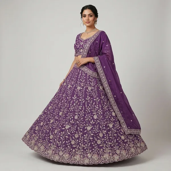 Purple_Frendy_Silk_With_Hand_Work_Lehenga_For_Women