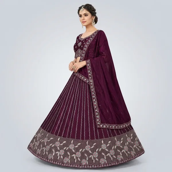 Purple_Frendy_Silk_With_Hand_Work_Lehenga_For_Women