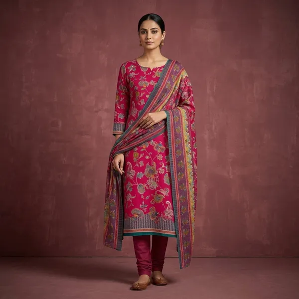 Dark_Pink_Cotton_Unstitched_Suit_For_Women