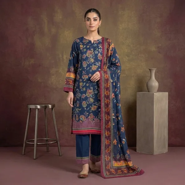 Blue_Cotton_Unstitched_Suit_For_Women