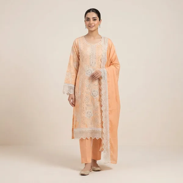 Orange_Pure_Cotton_Unstitched_Suit_For_Women