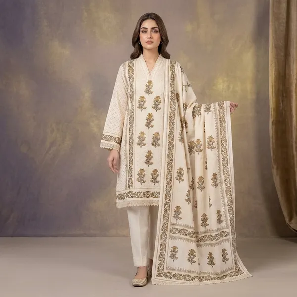 Mustard_Yellow_Pure_Cotton_Chikankari_Work_Unstitched_Suit_For_Women