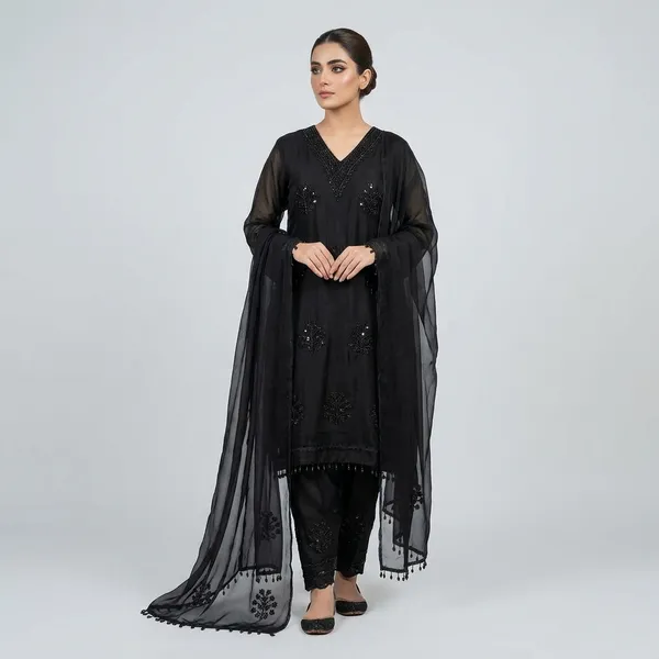 Black_Silk_Unstitched_Suit_For_Women