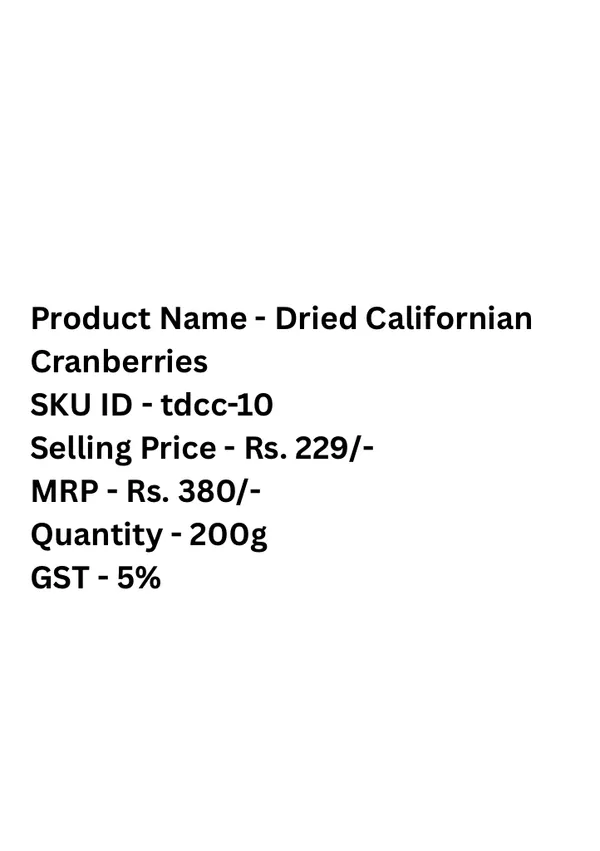 Tru_Amigo'z_Dried_Californian_Cranberries_200_G