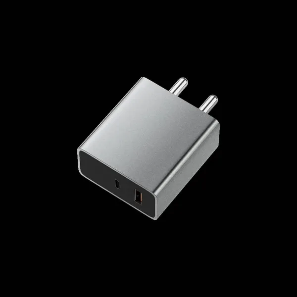Grey_Dual_Port_Usb_Wall_Charger_Adapter