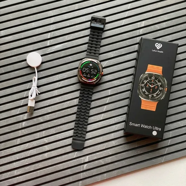 Smart_Watch_Ultra_With_Black_Strap_And_Charging_Cable