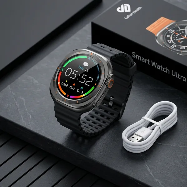 Smart_Watch_Ultra_With_Black_Strap_And_Charging_Cable