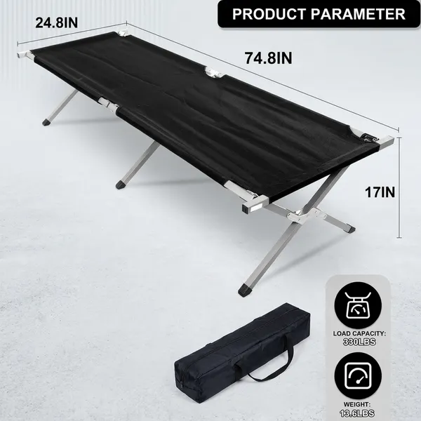 Black_Folding_Camping_Cot_With_Carry_Bag