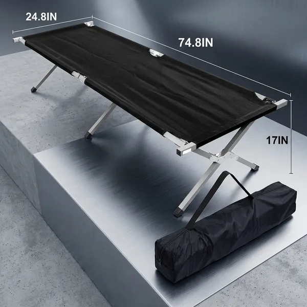 Black_Folding_Camping_Cot_With_Carry_Bag