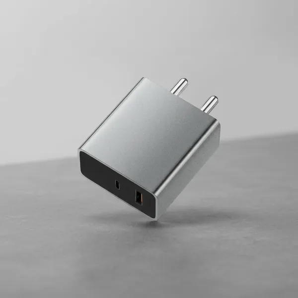Grey_Dual_Port_Usb_Wall_Charger_Adapter