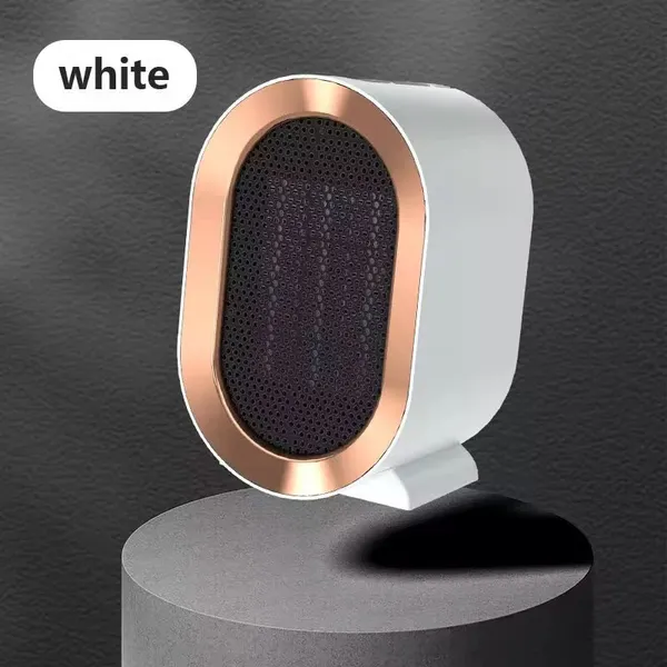 White_Portable_Desktop_Space_Heater_With_Rose_Gold_Trim