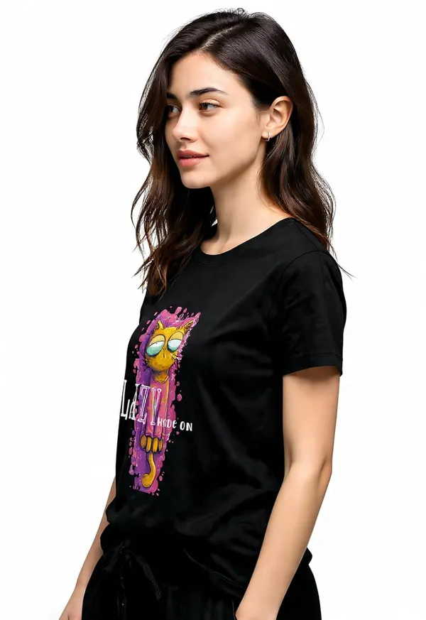 Product_Summary_Trendnear_100_Cotton_Graphic_Printed_T_Shirt_Round_Neck_With_Full_Sleeve_Lazy_Mode_On_Print_Tshirt_Casual_Soft_Breathable_Relaxed_Fit_Tshirts_For_Womens_In_Alpha_Black