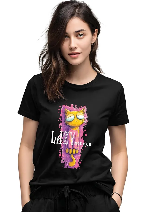 Product_Summary_Trendnear_100_Cotton_Graphic_Printed_T_Shirt_Round_Neck_With_Full_Sleeve_Lazy_Mode_On_Print_Tshirt_Casual_Soft_Breathable_Relaxed_Fit_Tshirts_For_Womens_In_Alpha_Black