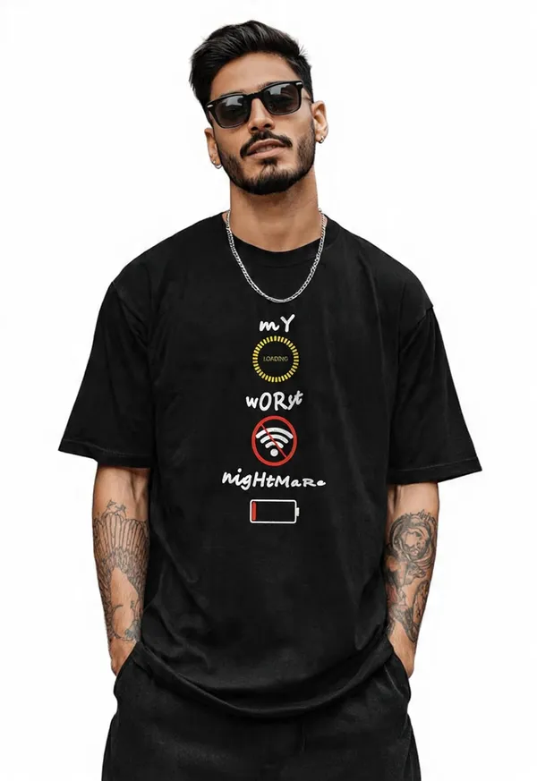 Cotton_Graphic_Printed_Oversized_T_Shirt_Round_Neck_With_Half_Sleeve_My_Worst_Nigtmare_Print_Tshirt_Soft_Breathable_Relaxed_Fit_Drop_Shoulder_Tshirts_For_Mens