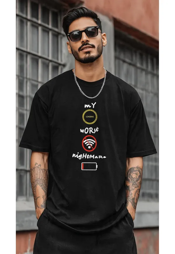 Cotton_Graphic_Printed_Oversized_T_Shirt_Round_Neck_With_Half_Sleeve_My_Worst_Nigtmare_Print_Tshirt_Soft_Breathable_Relaxed_Fit_Drop_Shoulder_Tshirts_For_Mens