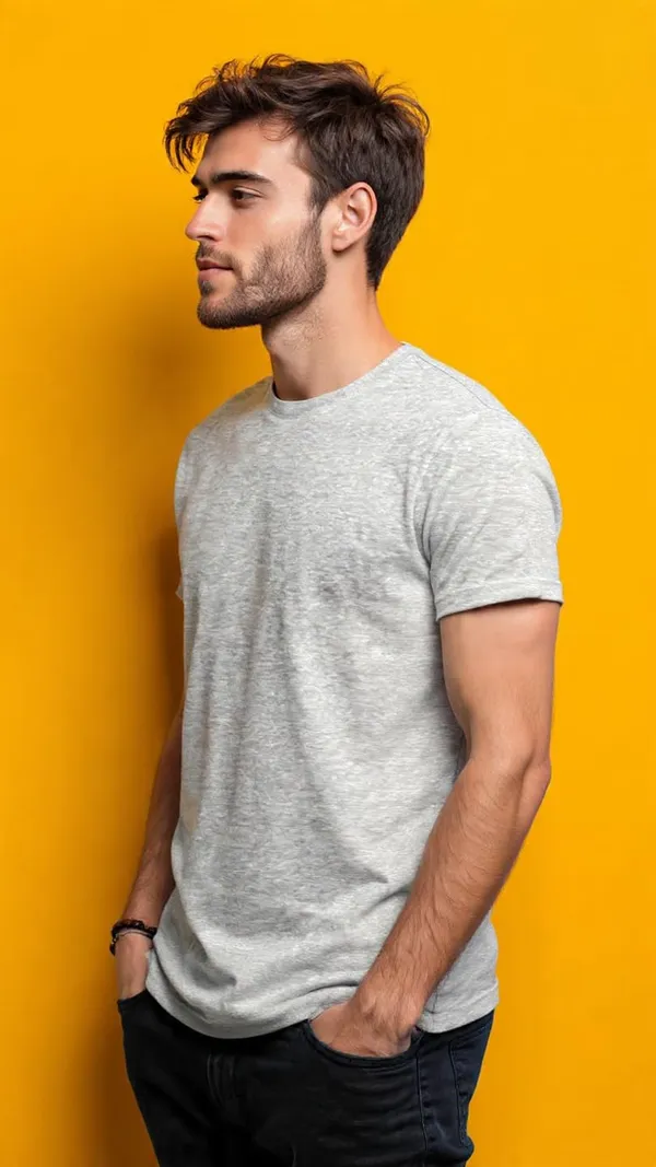 Product_Summary_Trendnear_Mens_100_Cotton_Plain_T_Shirt_Round_Neck_Half_Sleeve_Light_Dark_Grey_Melange_Regular_Fit