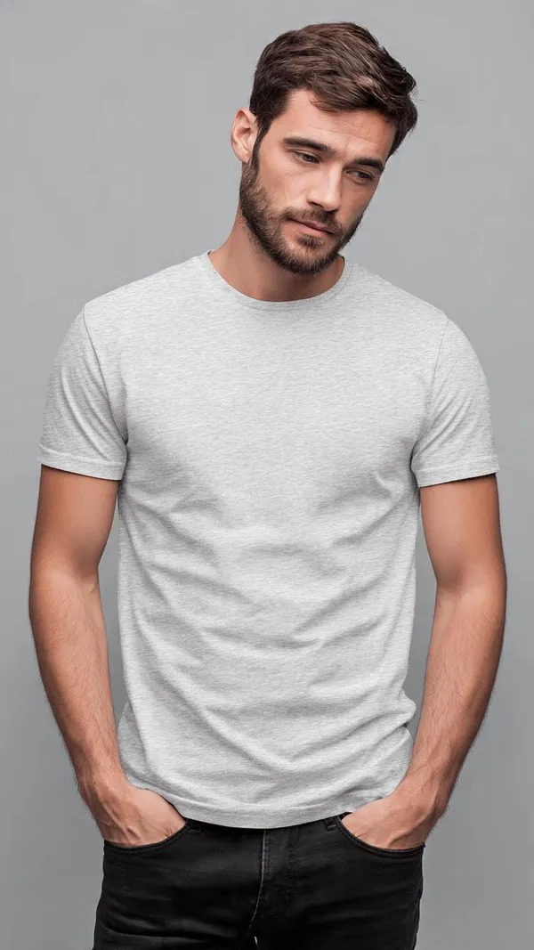 Product_Summary_Trendnear_Mens_100_Cotton_Plain_T_Shirt_Round_Neck_Half_Sleeve_Light_Dark_Grey_Melange_Regular_Fit