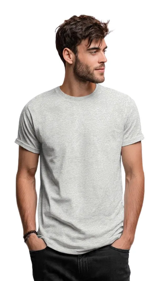 Product_Summary_Trendnear_Mens_100_Cotton_Plain_T_Shirt_Round_Neck_Half_Sleeve_Light_Dark_Grey_Melange_Regular_Fit
