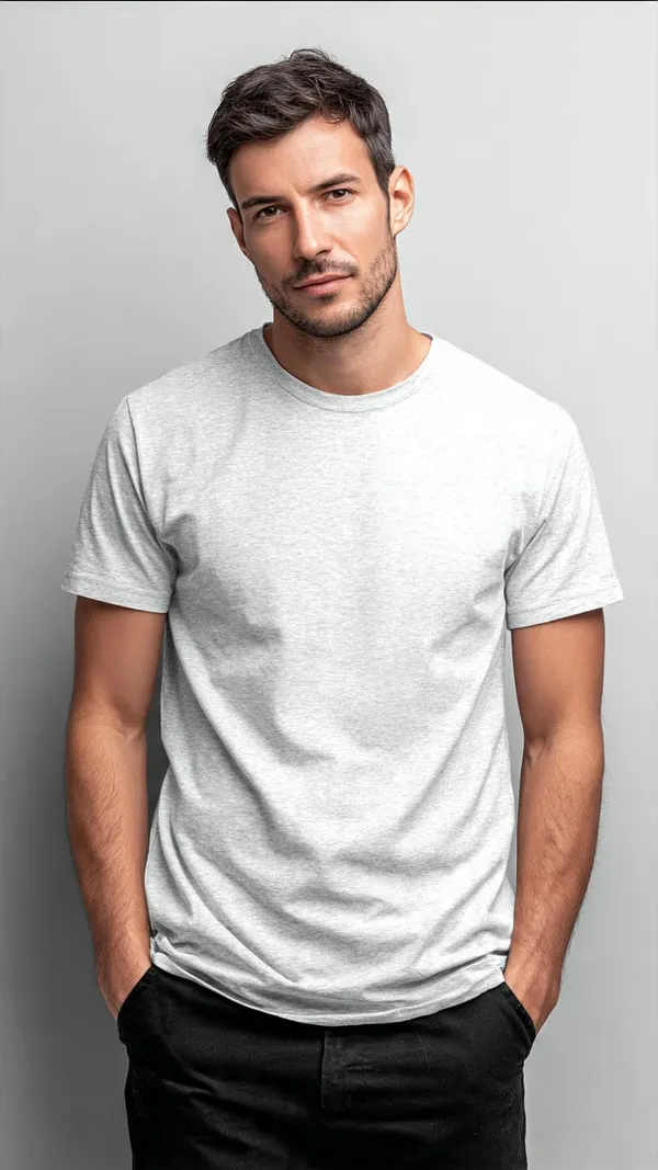 Product_Summary_Trendnear_Mens_100_Cotton_Plain_T_Shirt_Round_Neck_Half_Sleeve_Light_Dark_Grey_Melange_Regular_Fit