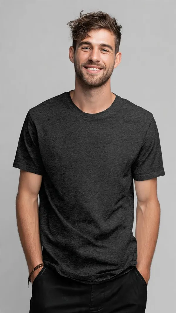 Mens_100_Cotton_Plain_T_Shirt_Round_Neck_Half_Sleeve_Light_Dark_Grey_Melange_Regular_Fit