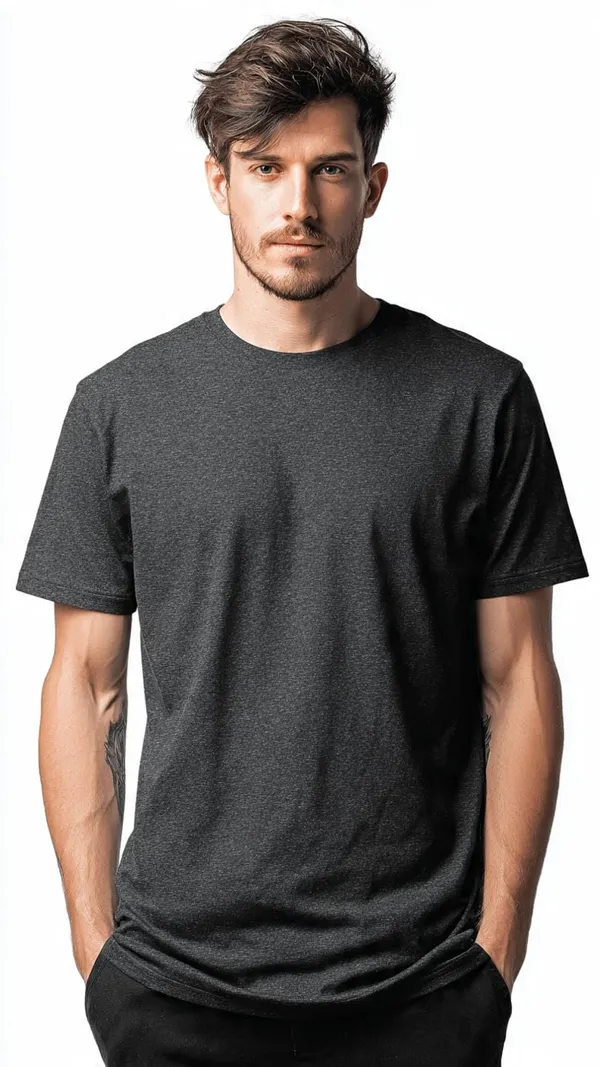Mens_100_Cotton_Plain_T_Shirt_Round_Neck_Half_Sleeve_Light_Dark_Grey_Melange_Regular_Fit