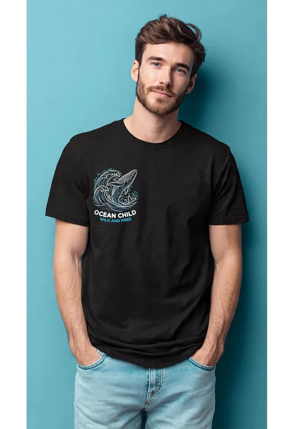 Tshirt_For_Men_100_Cotton_Graphic_Print_Ocean_Child_Short_Sleeve_Biowashed_Relaxed_Fit