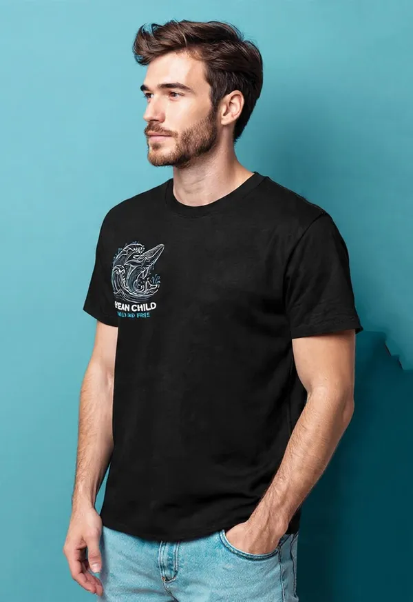Tshirt_For_Men_100_Cotton_Graphic_Print_Ocean_Child_Short_Sleeve_Biowashed_Relaxed_Fit