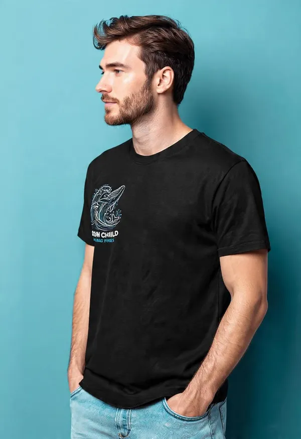 Tshirt_For_Men_100_Cotton_Graphic_Print_Ocean_Child_Short_Sleeve_Biowashed_Relaxed_Fit