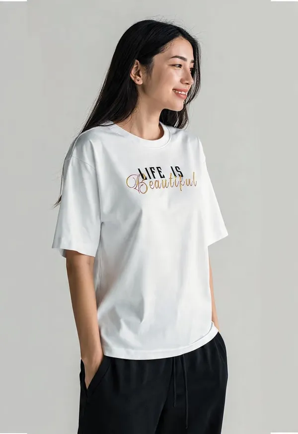Trendnear_Oversized_T_Shirt_For_Women__Life_Is_Beautiful_Print_Relaxed_Fit