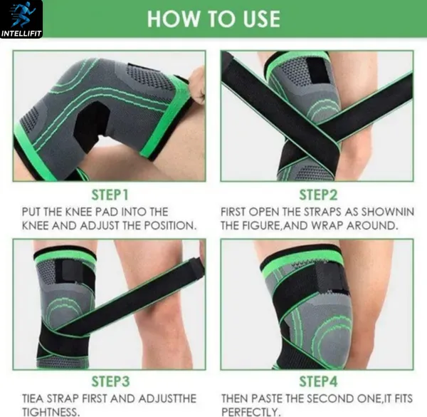 IntelliFit_Knee_Support_with_Extra_Starp_for_Knee_Injury_Gym_Knee_Cap_for_men_And_Women_Knee_Support_(Green,_Grey)