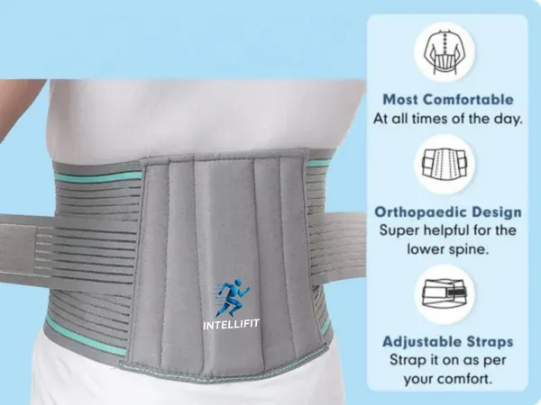 IntelliFit_Lumbar_Support_Belt_for_men_and_women_LS_Belt_and_Backpain_Relief_Belt_Back_/_Lumbar_Support_(Grey)