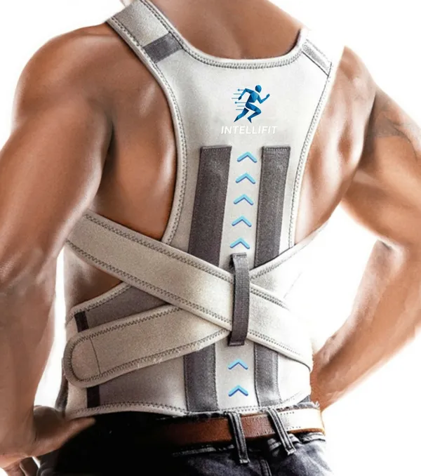 IntelliFit_Posture_Corrector_Belt_of_men_And_women_Straight_backbone_Belt_Back_Support_Belt_Back_/_Lumbar_Support_(Grey)