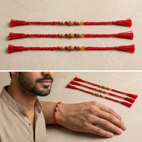 Red_Thread_Rakhi_With_Golden_And_Red_Beads_Pack_Of_6