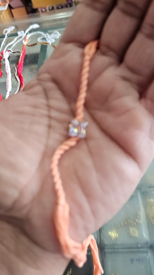 Orange_Braided_Thread_Rakhi_With_Crystal_Stone_Pack_Of_3