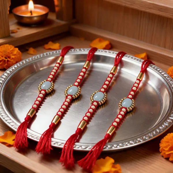 Red_Thread_Rakhi_With_Pearl_And_Stone_Embellishments_Pack_Of_4