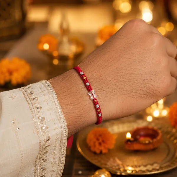 Red_Thread_Rakhi_With_Silver_Beads_Pack_Of_3