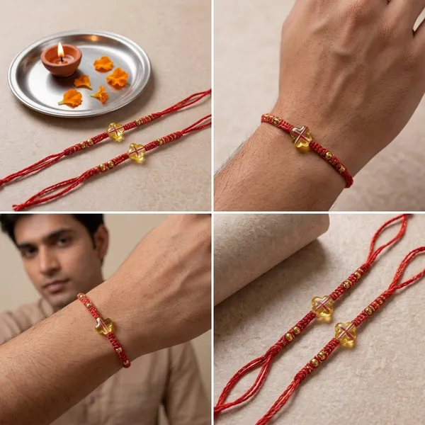 Red_Thread_Rakhi_With_Golden_Beads_Raksha_Bandhan_Pack_Of_5