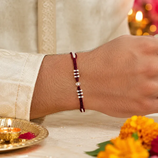 Maroon_Thread_Silver_Bead_Rakhi_Brother_Pack_Of_6