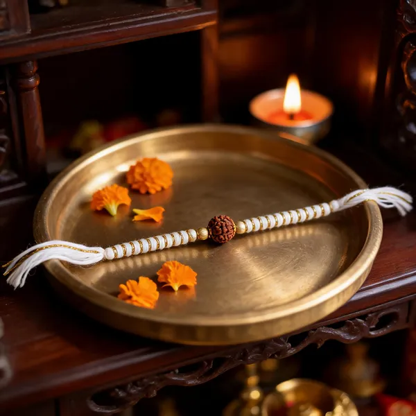 White_Beaded_Rudraksha_Rakhi_Spiritual_Wear_Pack_Of_6