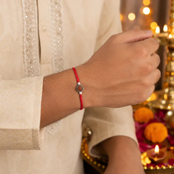 Red_Thread_Rudraksha_Bead_Rakhi_With_Silver_Beads_Pack_Of_5